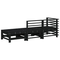 Set Salotto da Giardino 3 pz Nero in Legno Massello di Pino 825650