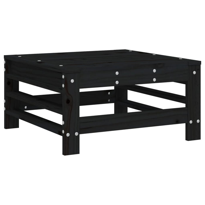 Set Salotto da Giardino 3 pz Nero in Legno Massello di Pino 825650