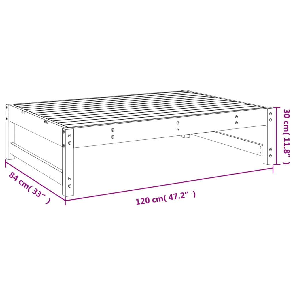 Poggiapiedi da Giardino 120x80 cm in Legno Massello di Pino 825709