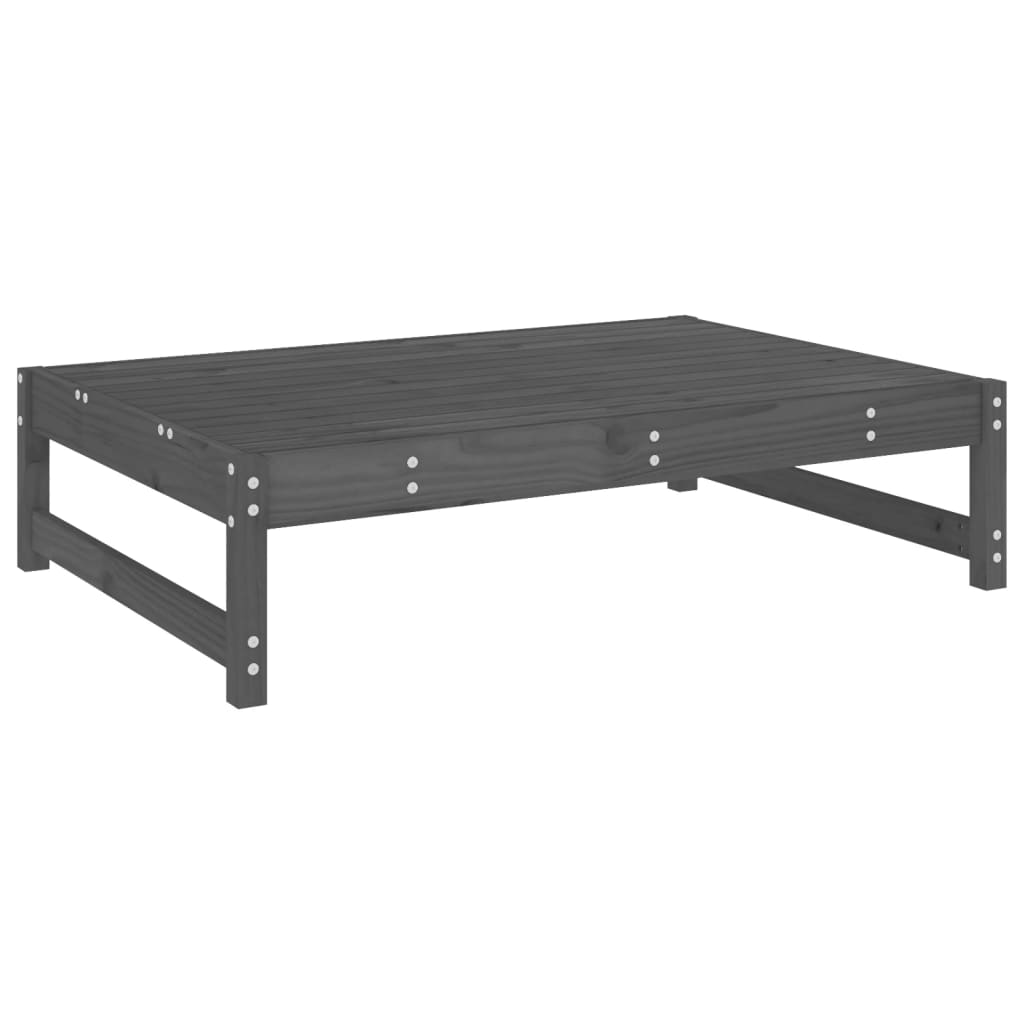 Poggiapiedi da Giardino 120x80 cm Legno Massello di Pino Grigio 825711