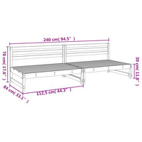 Divani Centrali Giardino 2pz Bianchi 120x80cm Massello Pino 825717