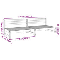 Divani Centrali Giardino 2pz Miele 120x80cm Legno Massello Pino 825719