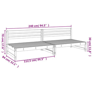 Divani Centrali Giardino 2pz Miele 120x80cm Legno Massello Pino 825719