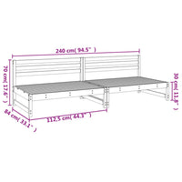 Divani Centrali Giardino 2pz 120x80cm Legno Massello Douglas 825721