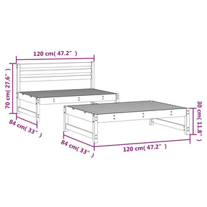 Set Salotto da Giardino 2 pz Miele in Legno Massello di Pino 825726