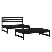 Set Salotto da Giardino 2 pz Nero in Legno Massello di Pino 825727