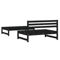 Set Salotto da Giardino 2 pz Nero in Legno Massello di Pino 825727