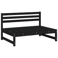 Set Salotto da Giardino 2 pz Nero in Legno Massello di Pino 825727