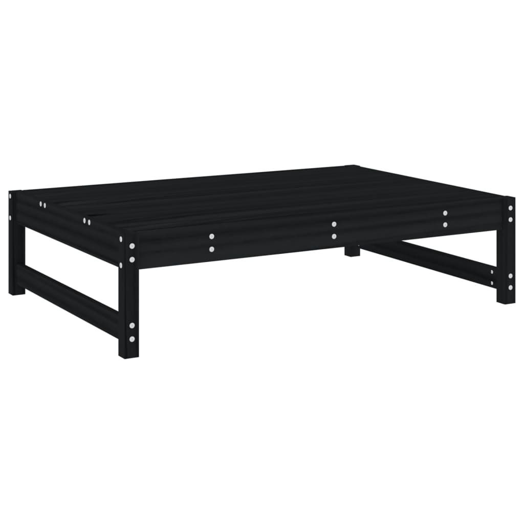 Set Salotto da Giardino 2 pz Nero in Legno Massello di Pino 825727