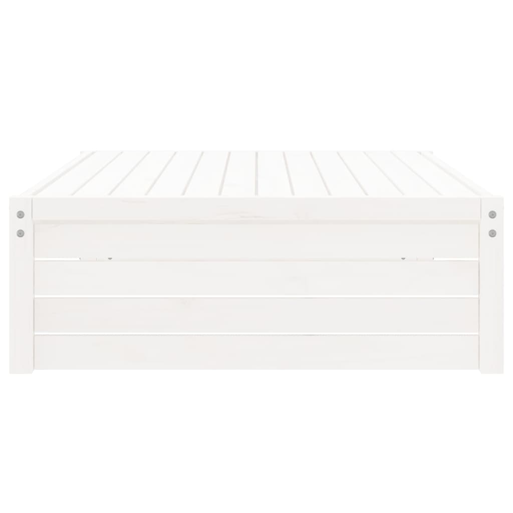 Poggiapiedi da Giardino 120x80 cm Legno Massello di Pino Bianco 825752