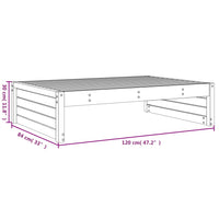 Poggiapiedi da Giardino 120x80 cm Legno Massello di Pino Bianco 825752