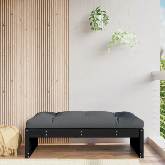 Poggiapiedi da Giardino 120x80 cm Legno Massello di Pino Nero 825755