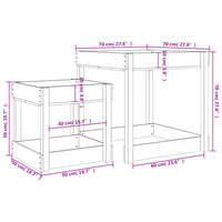 Tavoli Sabbiere 2 pz in Legno Massello di Pino 825051