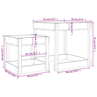 Tavoli Sabbiere 2 pz Neri in Legno Massello di Pino 825055