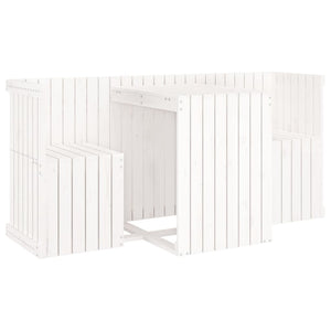 Set da Balcone a 2 Posti Bianco in Legno Massello di Pinocod mxl 86359