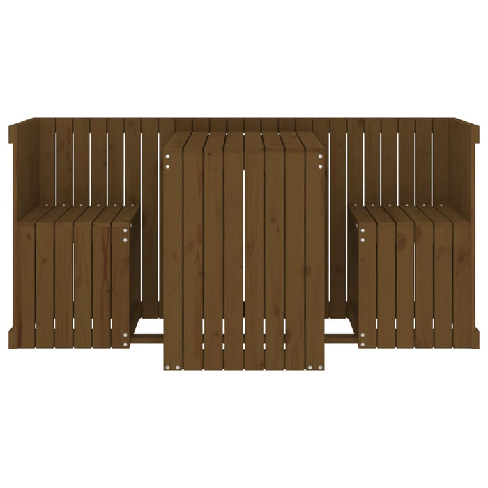 Set da Balcone a 2 Posti Miele in Legno Massello di Pino 825061