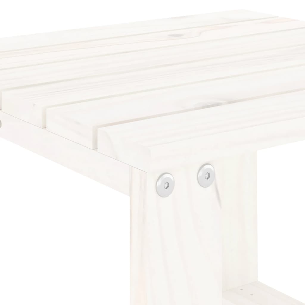 Tavolino da Giardino Bianco 40x38x28,5 cm Legno Massello Pino 825080