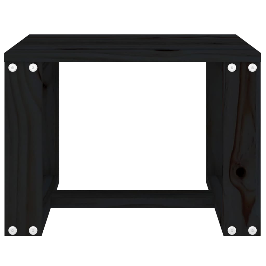 Tavolino da Giardino Nero 40x38x28,5 cm Legno Massello Pino 825083