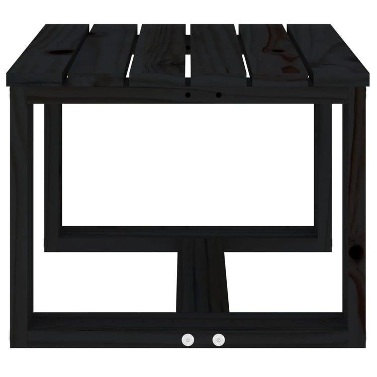 Tavolino da Giardino Nero 40x38x28,5 cm Legno Massello Pino 825083