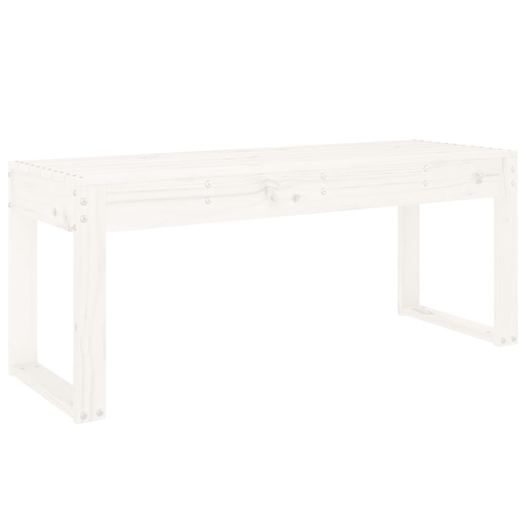 Panca da Giardino Bianca 110x38x45 cm Legno Massello di Pino 825094