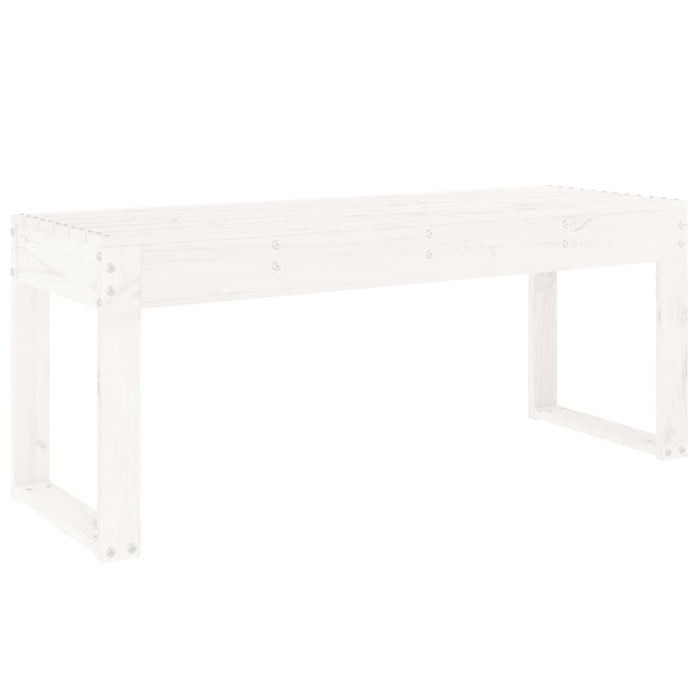 Panca da Giardino Bianca 110x38x45 cm Legno Massello di Pino 825094