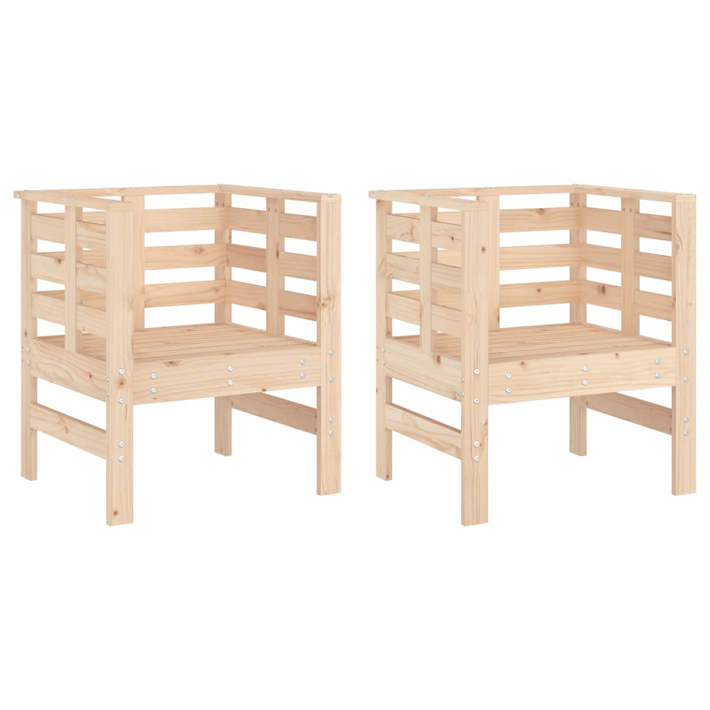 Sedie da Giardino 2pz 61,5x53x71 cm in Legno Massello di Pino 825128