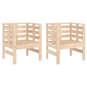 Sedie da Giardino 2pz 61,5x53x71 cm in Legno Massello di Pino 825128