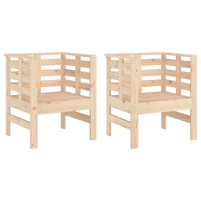 Sedie da Giardino 2pz 61,5x53x71 cm in Legno Massello di Pino 825128