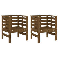 Sedie da Giardino 2pz Miele 61,5x53x71cm Legno Massello di Pino 825131