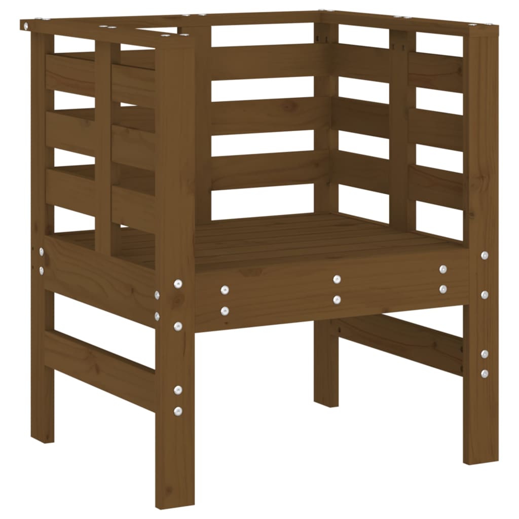 Sedie da Giardino 2pz Miele 61,5x53x71cm Legno Massello di Pino 825131