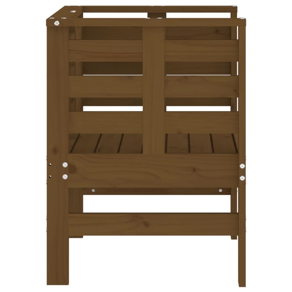 Sedie da Giardino 2pz Miele 61,5x53x71cm Legno Massello di Pino 825131