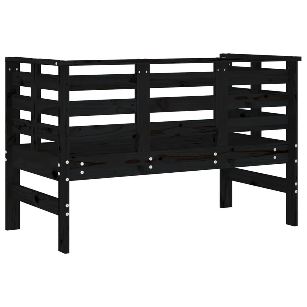 Panca da Giardino Nera 111,5x53x71 cm Legno Massello di Pino 825139