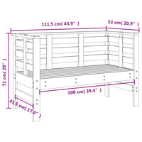 Panca da Giardino Nera 111,5x53x71 cm Legno Massello di Pino 825139