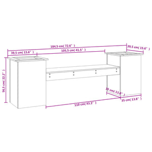 Panchina con Fioriera 184,5x39,5x56,5 cm Legno Massello Douglas 825175