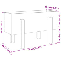 Fioriera da Giardino 62x30x38 cm in Legno Massello di Pino 825177