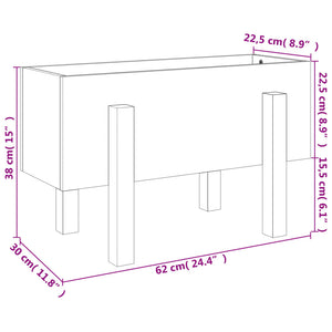 Fioriera da Giardino 62x30x38 cm in Legno Massello di Pino 825177