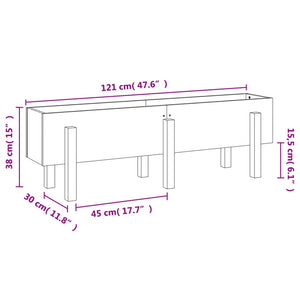 Fioriera Rialzata da Giardino 121x30x38 cm Legno Massello Pino 825198