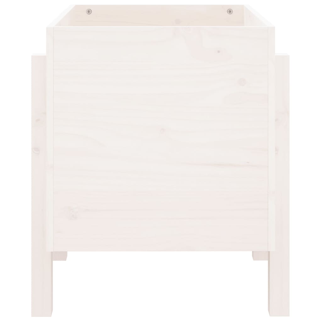 Fioriera da Giardino Bianca 62x50x57 cm Legno Massello di Pino 825206