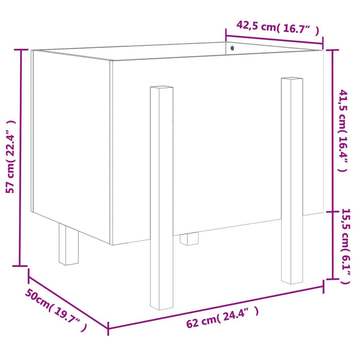 Fioriera da Giardino Bianca 62x50x57 cm Legno Massello di Pino 825206