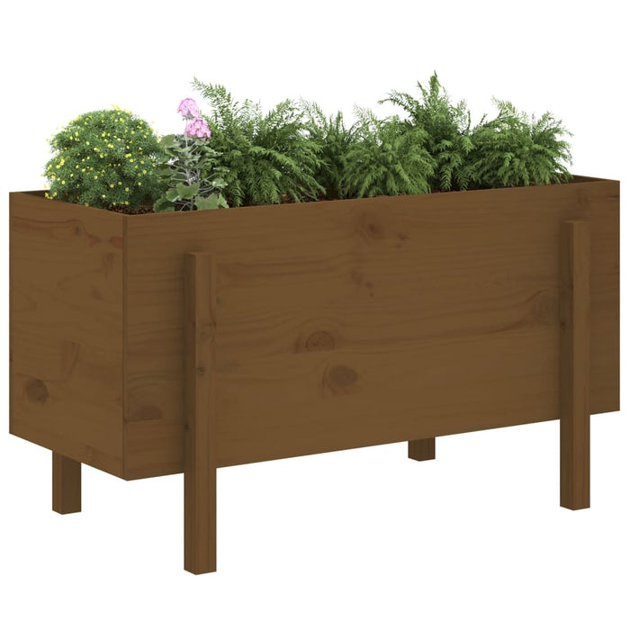 Fioriera Rialzata da Giardino Miele 101x50x57 cm Massello Pinocod mxl 129405