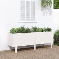 Fioriera Rialzata da Giardino Bianca 160x50x57 cm Massello Pinocod mxl 127868