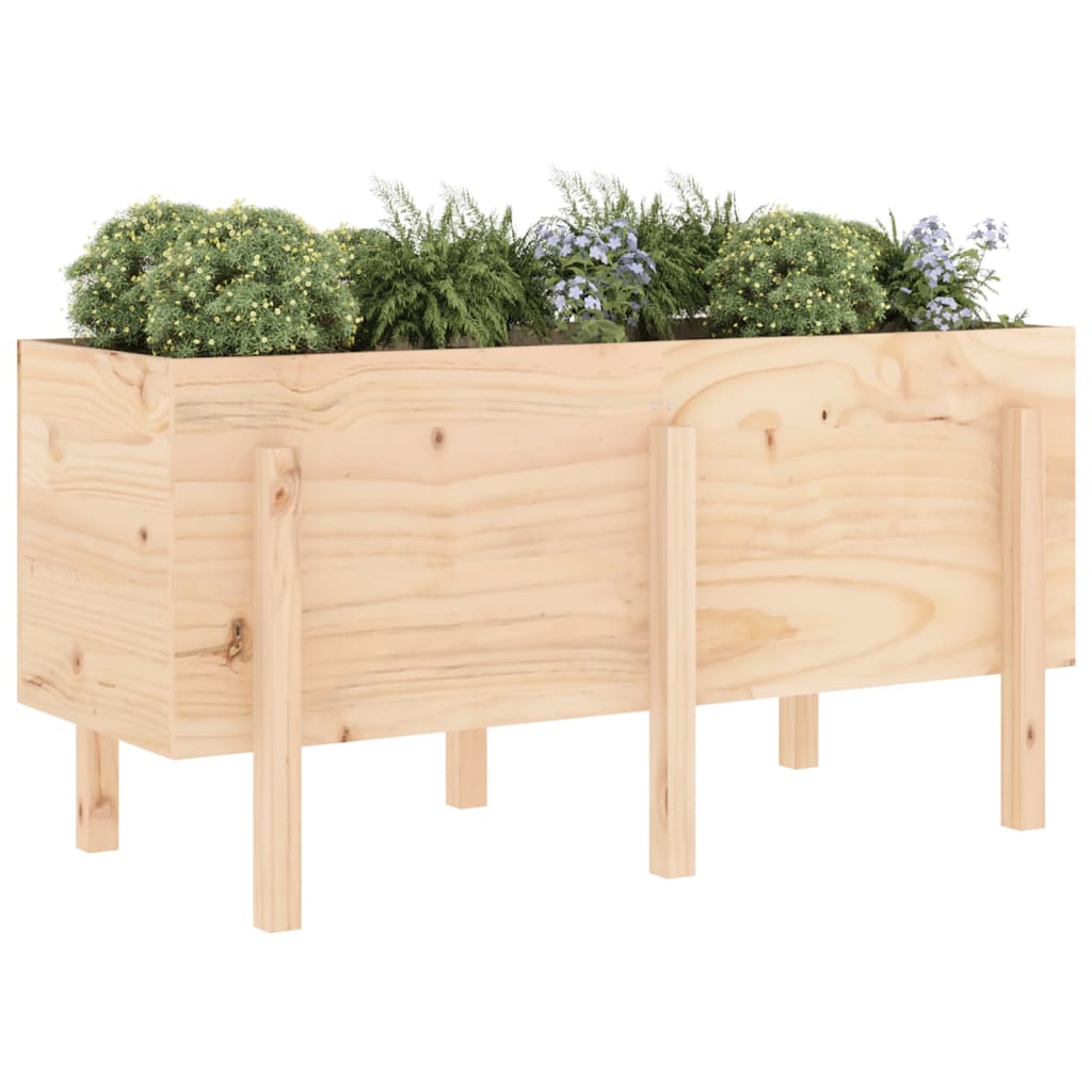 Fioriera Rialzata da Giardino 121x50x57 cm Legno Massello Pinocod mxl 80737