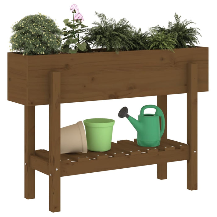 Fioriera Rialzata da Giardino Miele 101x30x69 cm Massello Pinocod mxl 129406