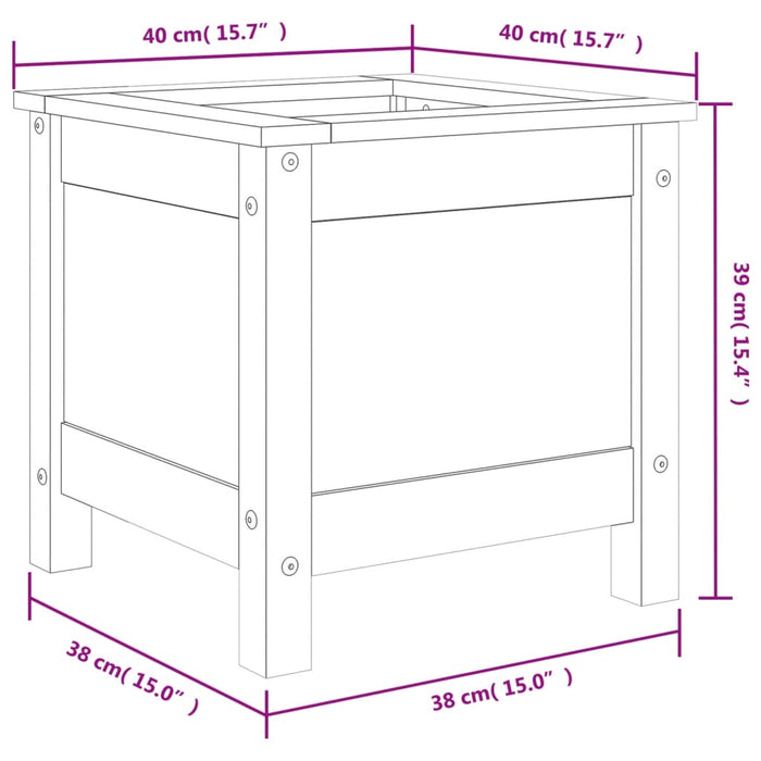 Fioriera da Giardino Miele 40x40x39 cm Legno Massello di Pino 825250