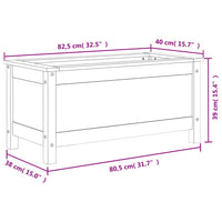 Fioriera da Giardino Grigia 82,5x40x39cm Legno Massello di Pino 825256