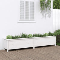 Fioriera Rialzata Giardino Bianca 199,5x40x39 cm Massello Pinocod mxl 127324