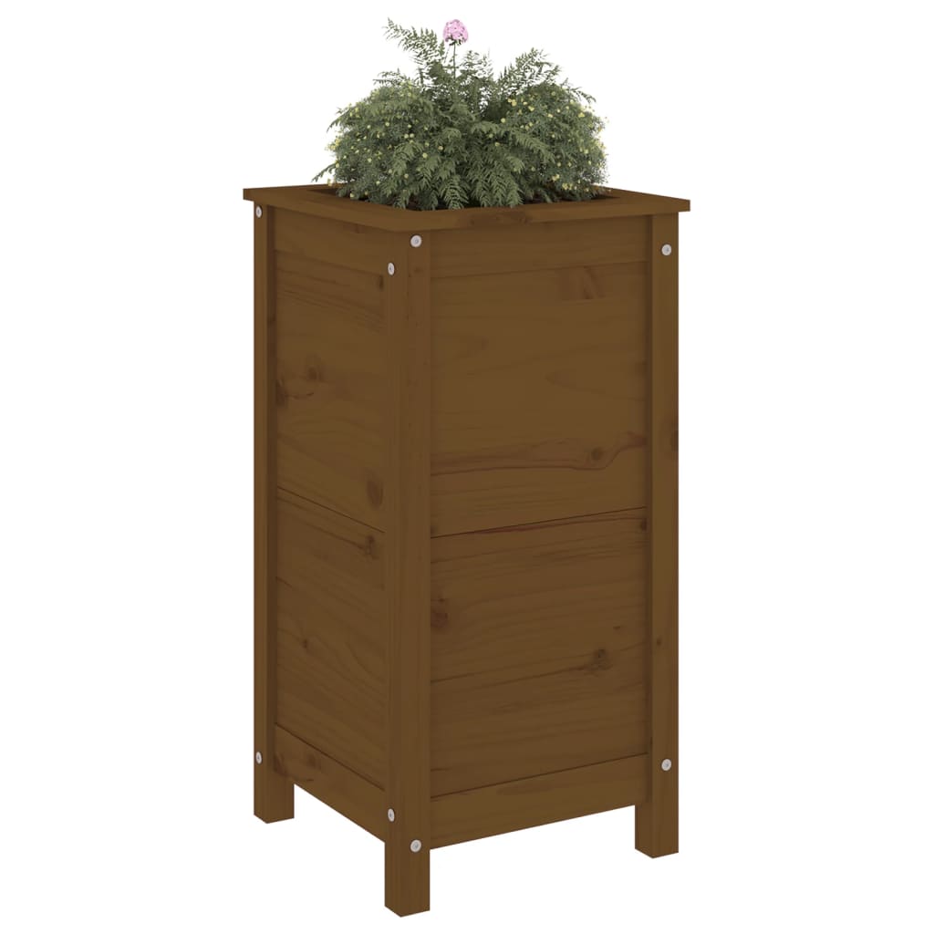 Fioriera da Giardino Miele 40x40x78 cm Legno Massello di Pino 825278