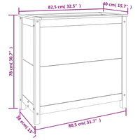 Fioriera da Giardino 82,5x40x78 cm in Legno Massello di Pino 825282