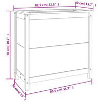 Fioriera da Giardino Nera 82,5x40x78 cm Legno Massello di Pino 825286