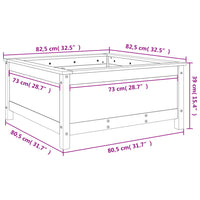 Fioriera da Giardino 82,5x82,5x39 cm in Legno Massello di Pino 825296